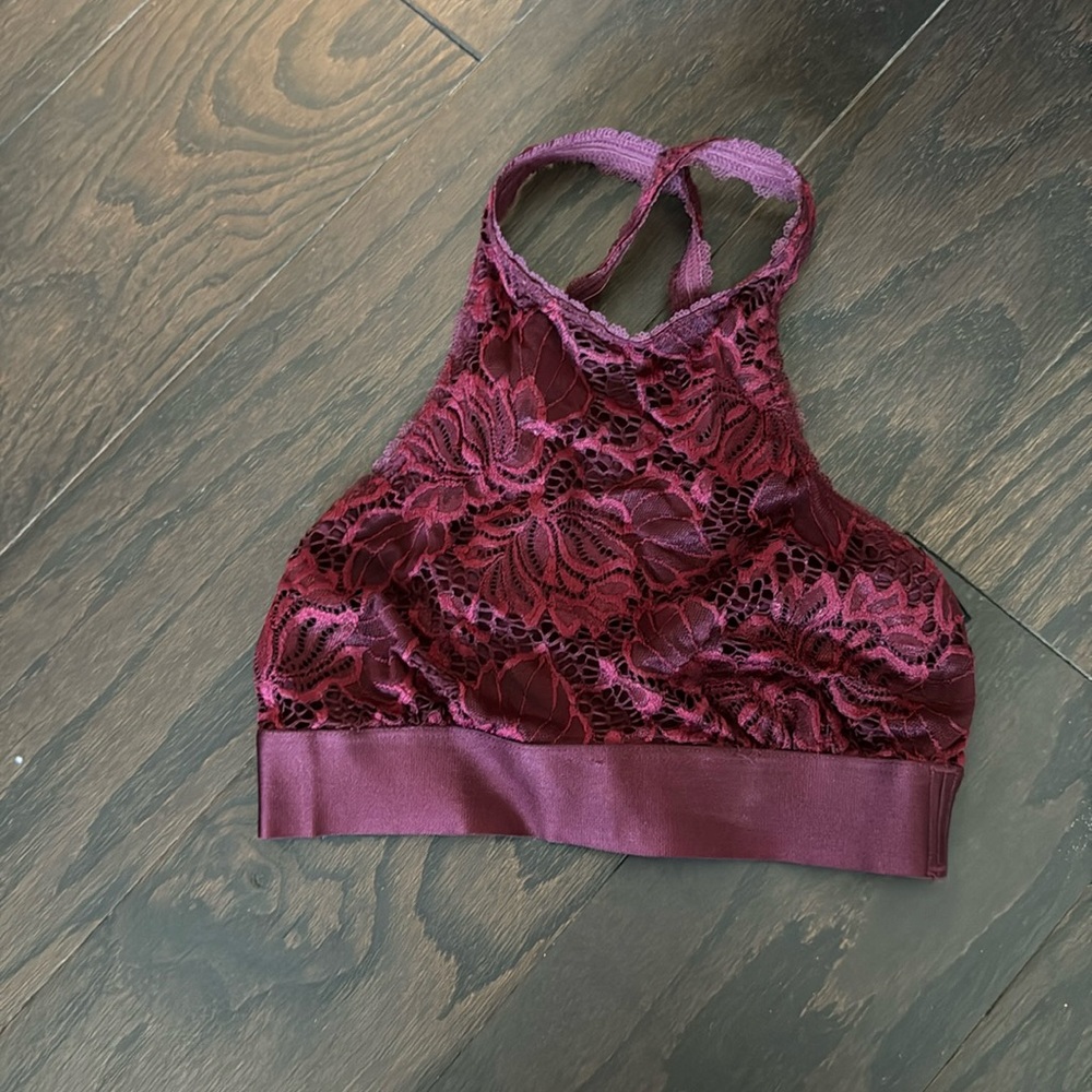 Maroon Out from Under (Urban Outfitters) high neck bralette XS